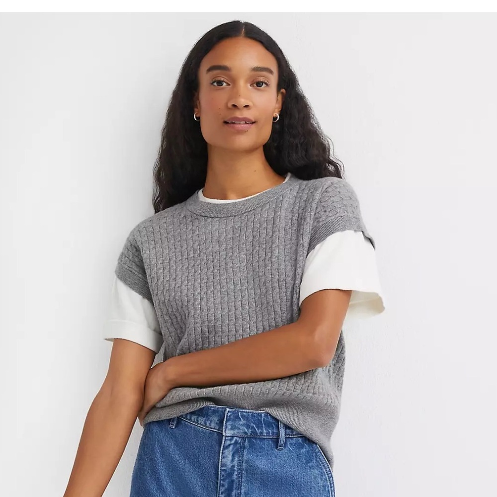 Mixed media grey shirt